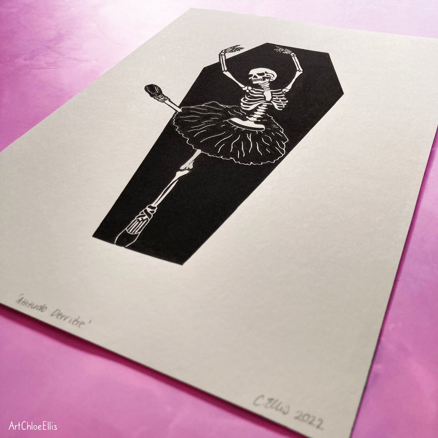 Attitude Derrière – A4 Original Lino-Print