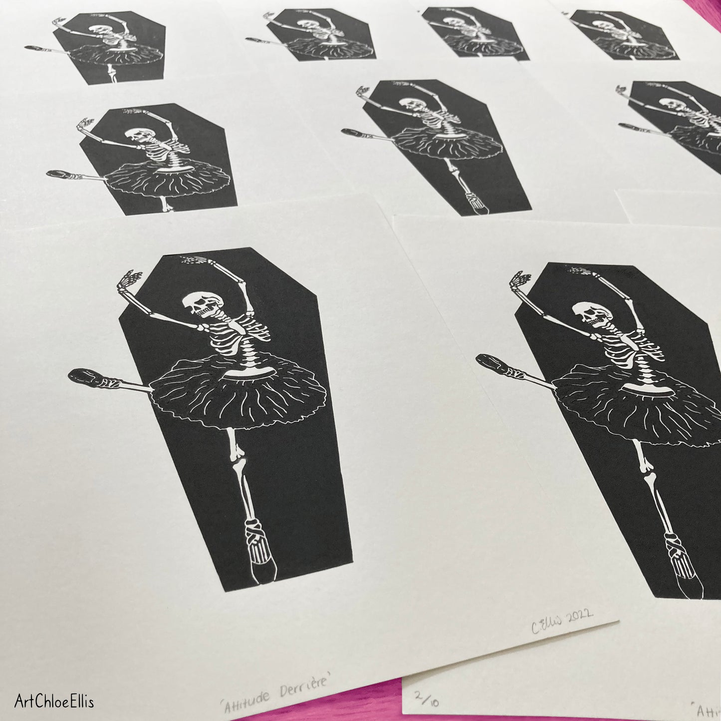 Attitude Derrière – A4 Original Lino-Print