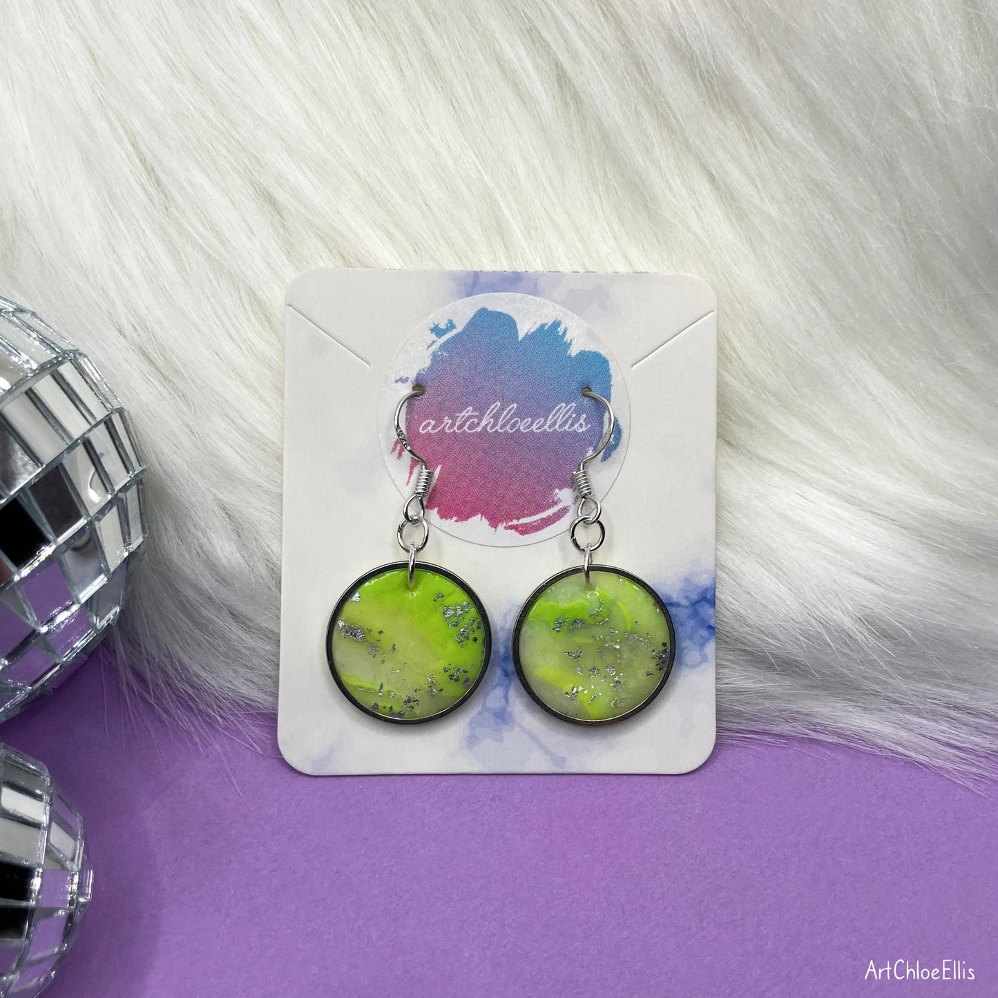 Marble Effect Circle Earrings