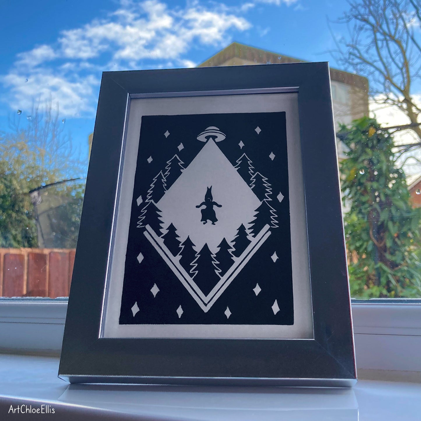 Abduction – A5 Original Lino-Print