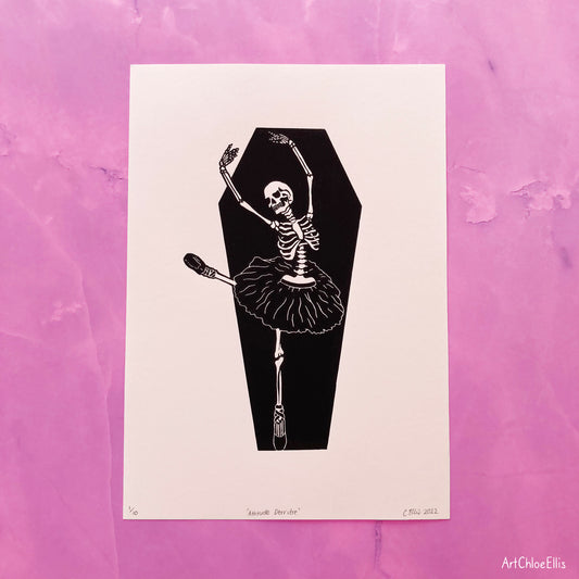 Attitude Derrière – A4 Original Lino-Print