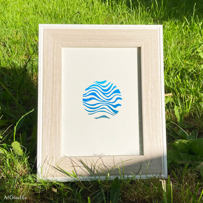 Little Blue – A5 Original Lino-Print