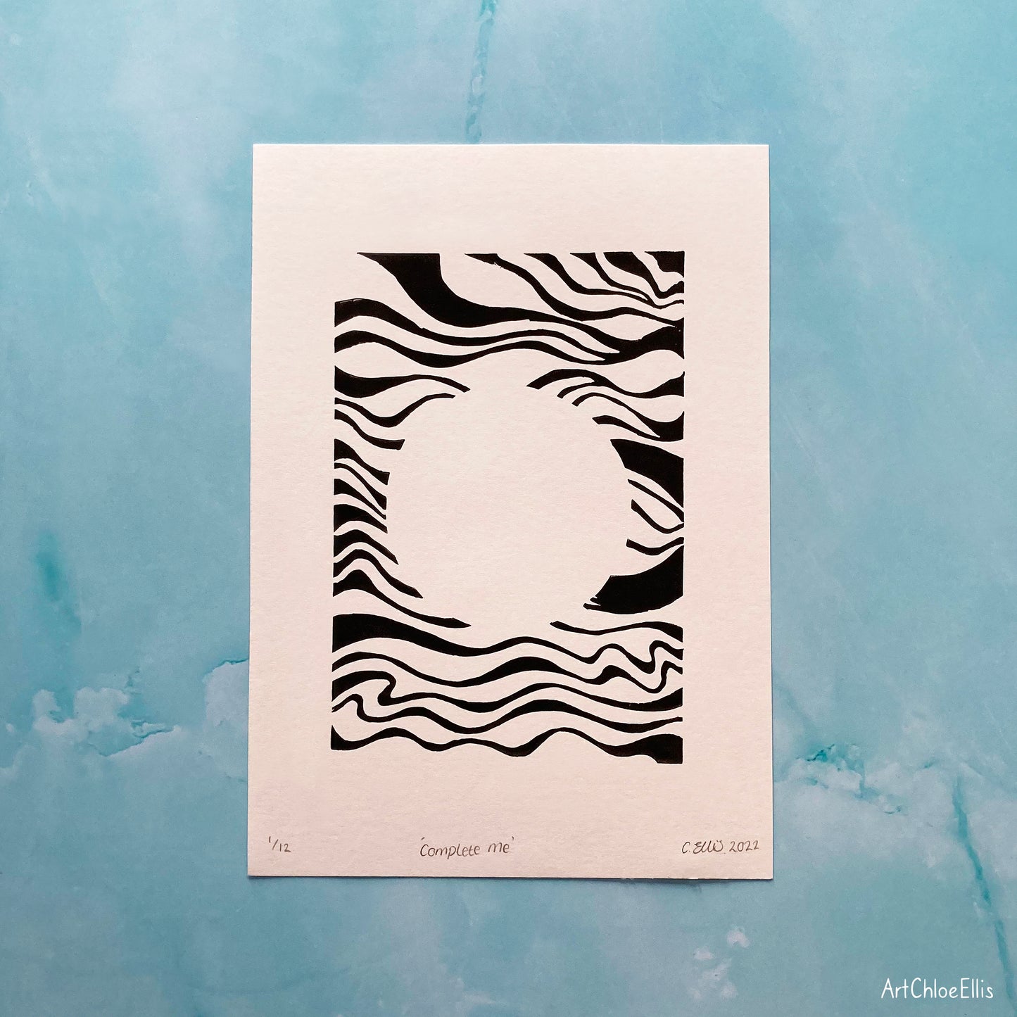 Complete Me – A5 Original Lino-Print