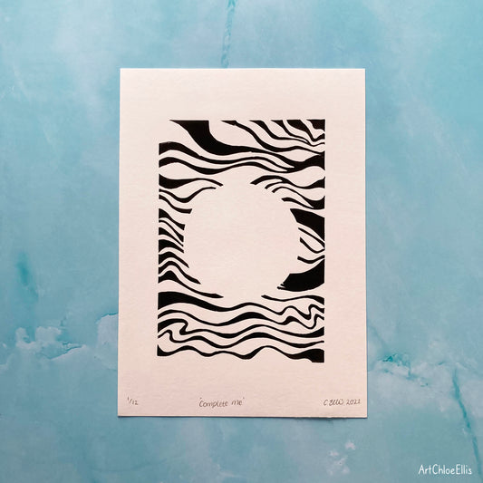 Complete Me – A5 Original Lino-Print