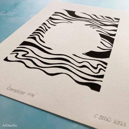 Complete Me – A5 Original Lino-Print