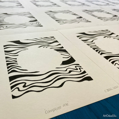 Complete Me – A5 Original Lino-Print