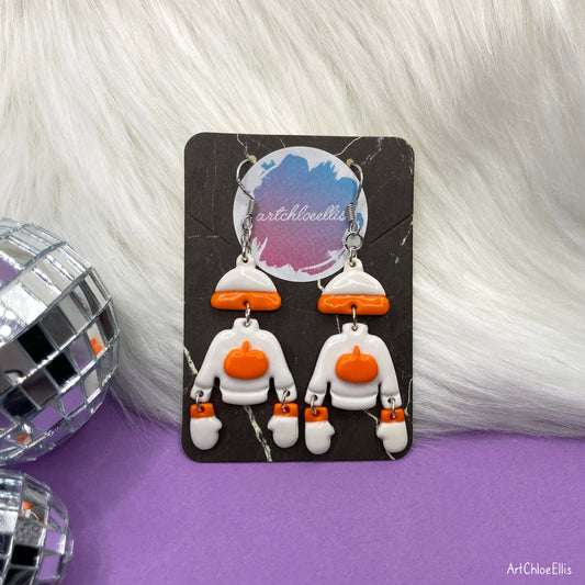 Halloween Jumper (White) Earrings