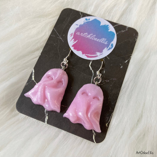 Sheet Ghosts (Pearlescent Pink) Earrings