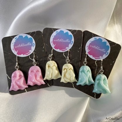 Sheet Ghosts (Pearlescent Blue) Earrings