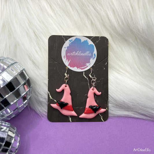 Witch Hats (Pink) Earrings