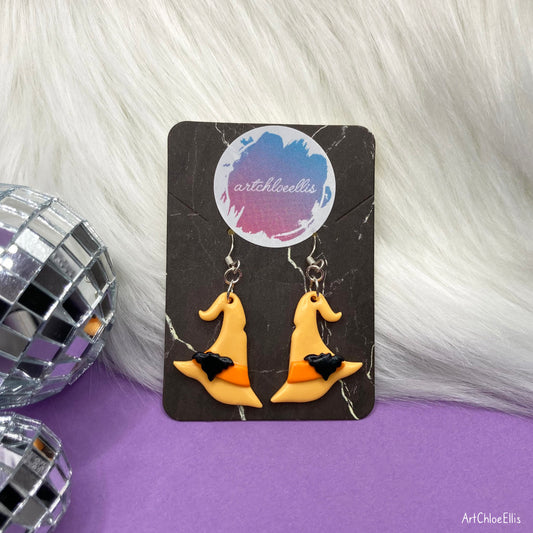 Witch Hats (Orange) Earrings