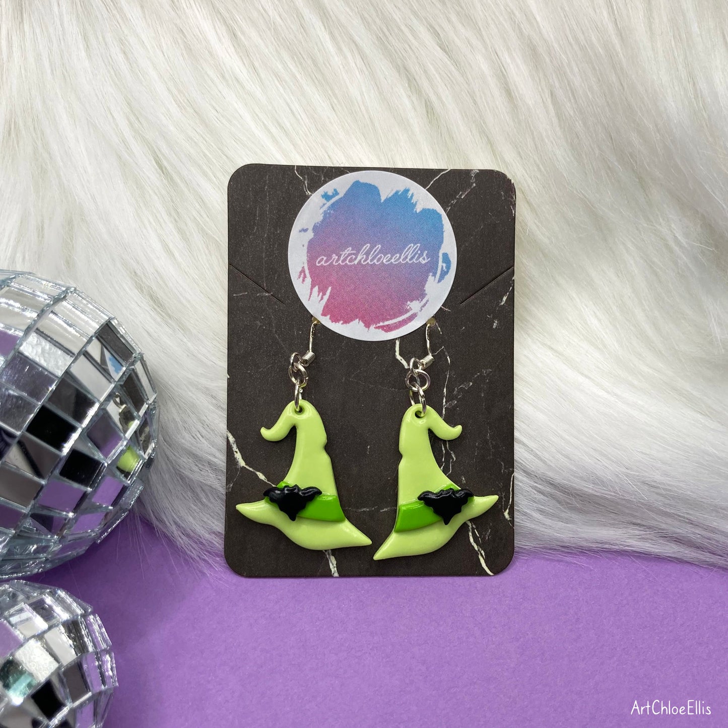 Witch Hats (Green) Earrings