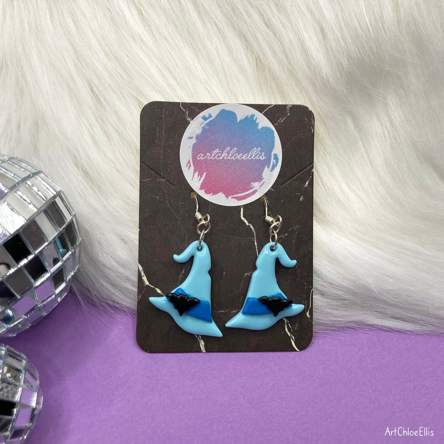 Witch Hats (Blue) Earrings