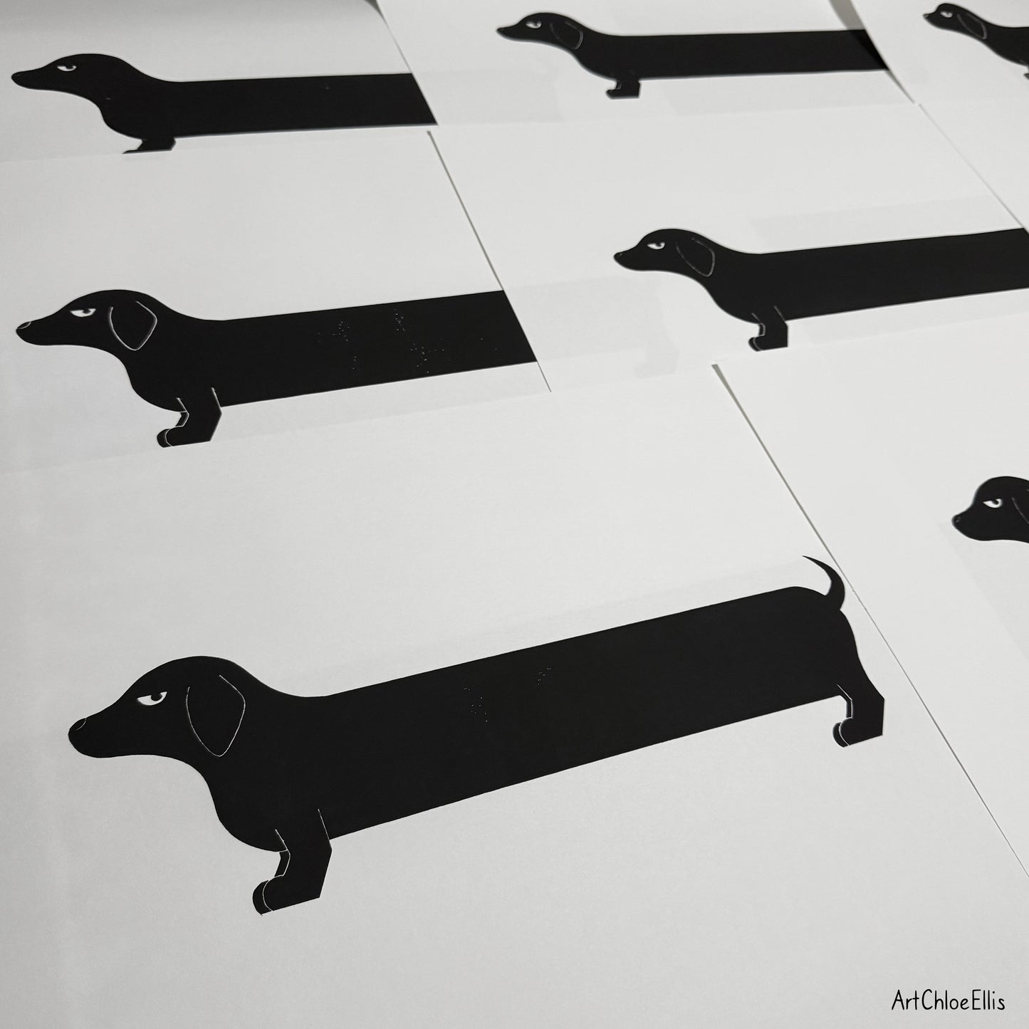 Long Dog – A2 Original Lino-Print