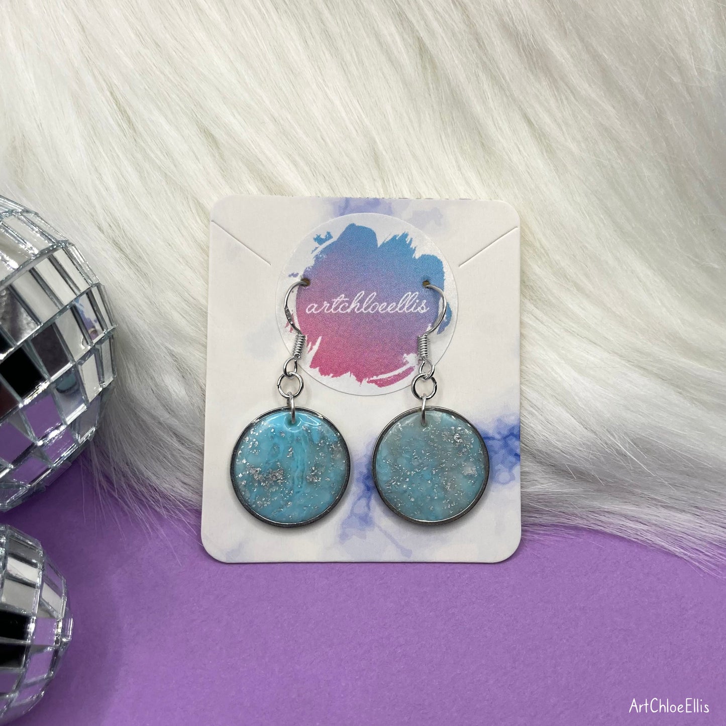 Marble Effect Circle Earrings