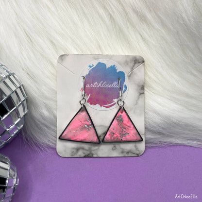 Marble Effect Triangle Earrings