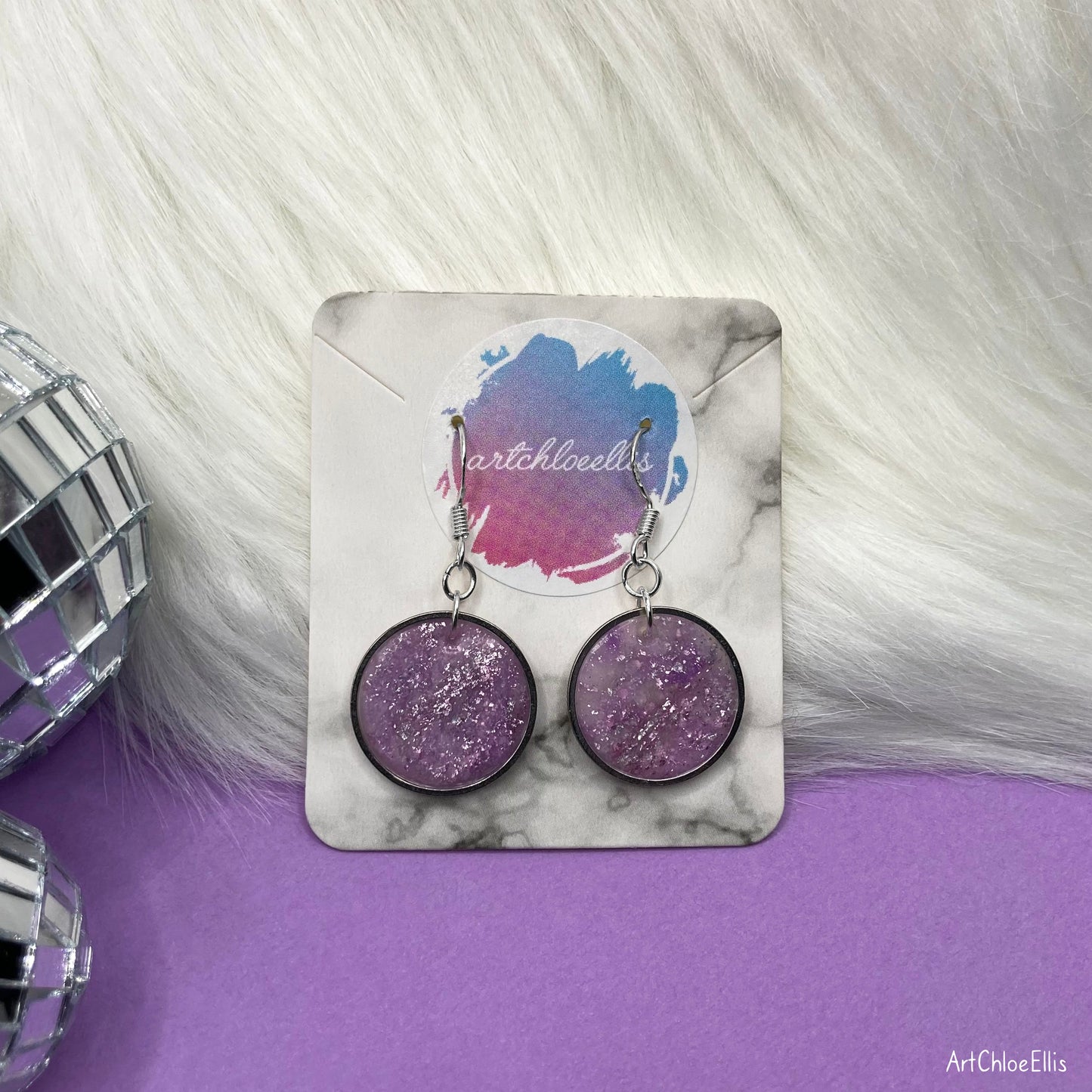 Marble Effect Circle Earrings