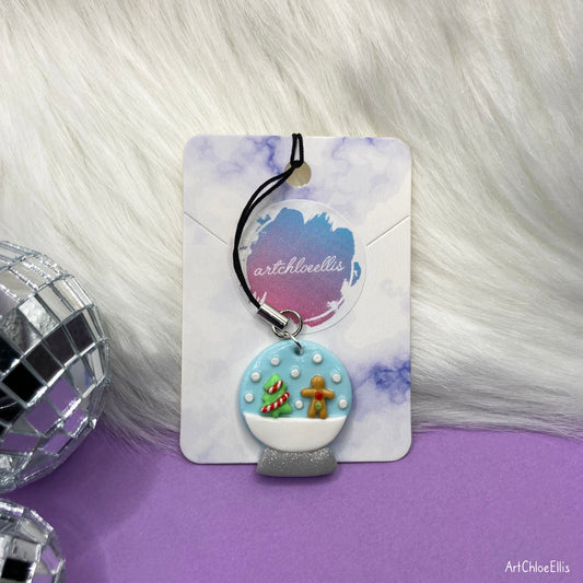 Snow Globe Phone Charm