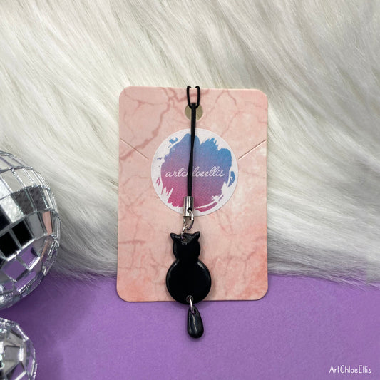 Black Cat Phone Charm