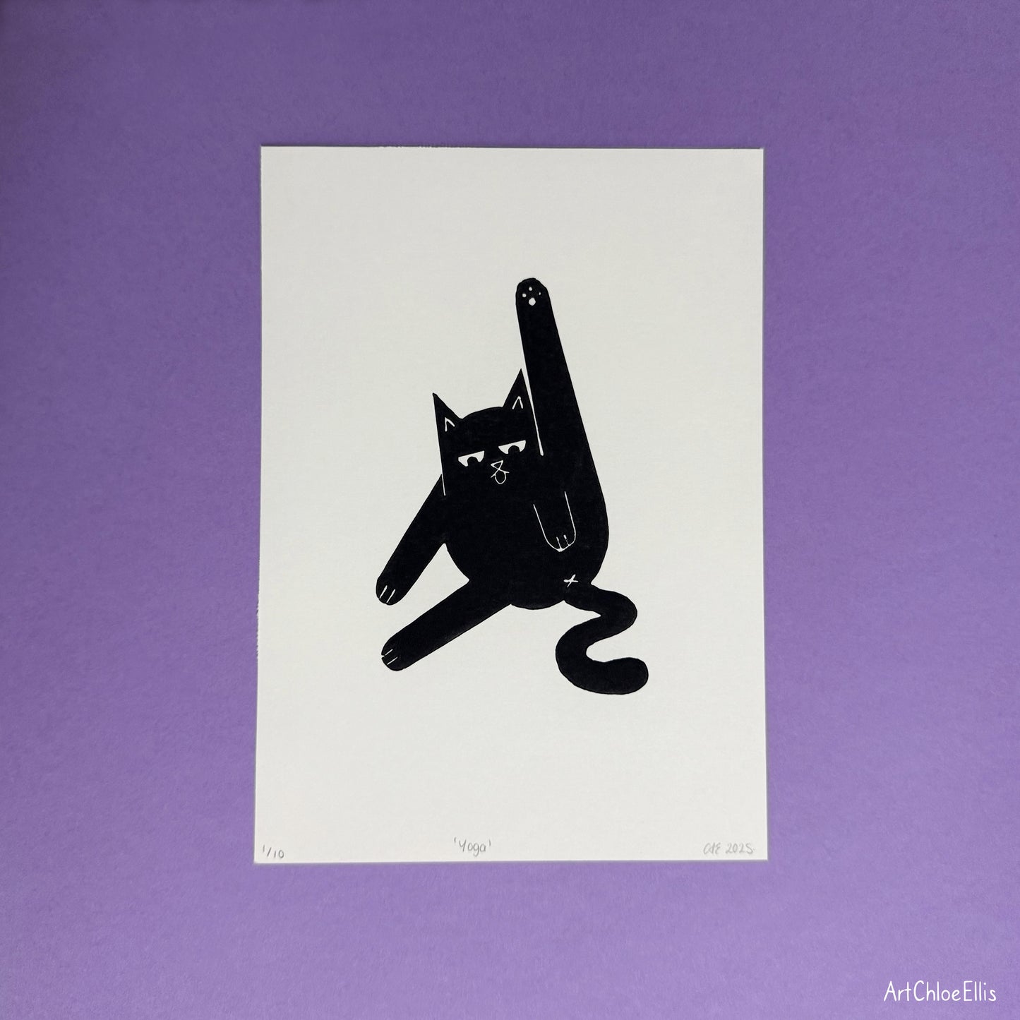 Yoga – A5 Original Lino-Print